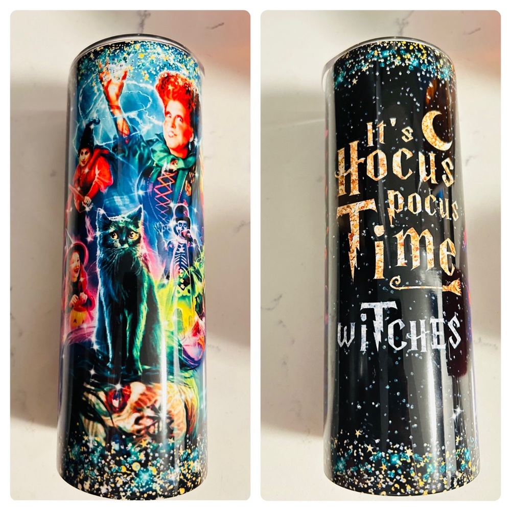 Hocus Pocus Black Tumbler Custom Halloween  Sanderson Salem Hot Cold 20oz Cup